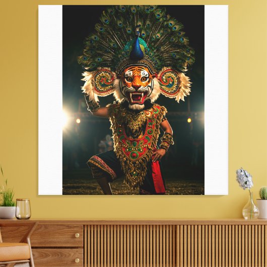 Traditioneel Cultureel Masker Muurkunst - Exotisch Canvas Afdruk (Insitu (Woonkamer))
