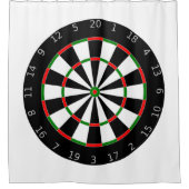 Traditioneel Dartboard Target Design Douchegordijn (Voorkant)