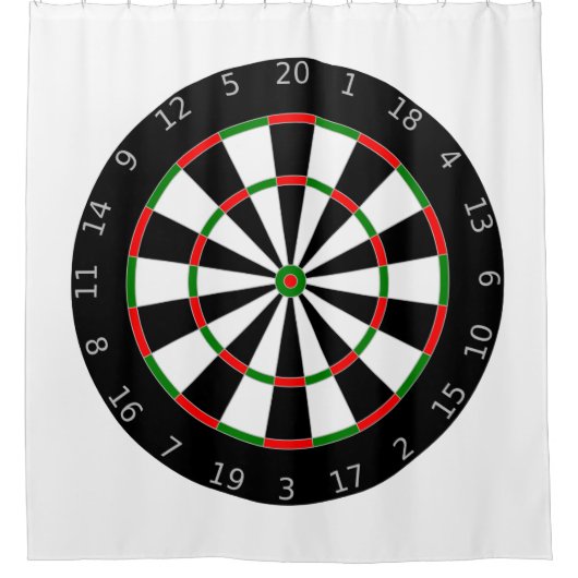 Traditioneel Dartboard Target Design Douchegordijn (Voorkant)