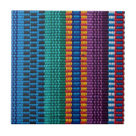 Traditioneel de stoffenweefsel van Guatemala Tegeltje (Voorkant)