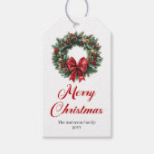 Traditioneel Dennenslinger Kerstcadeautag Cadeaulabel (Voorkant)