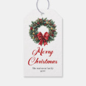 Traditioneel Dennenslinger Kerstcadeautag Cadeaulabel (Achterkant)