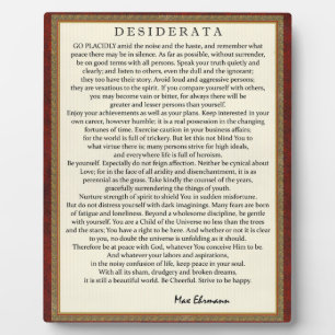 Traditioneel desiderata-gedicht door Max Ehrmann Fotoplaat