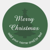 Traditioneel - Donkergroen aangepast Kerst sticker (Voorkant)