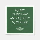 Traditioneel - Donkergroen - Merry Christmas serve Servet (Voorkant)