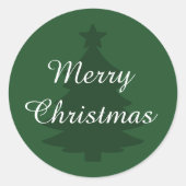 Traditioneel - Donkergroen - Merry Christmas Stick Ronde Sticker (Voorkant)