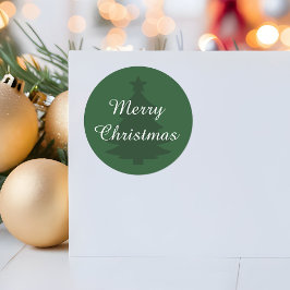 Traditioneel - Donkergroen - Merry Christmas Stick Ronde Sticker