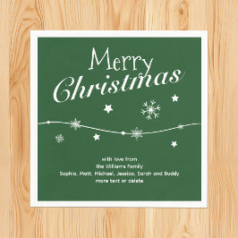 Traditioneel - Donkergroene aangepaste kerstservet Servet