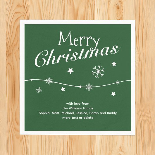 Traditioneel - Donkergroene aangepaste kerstservet Servet