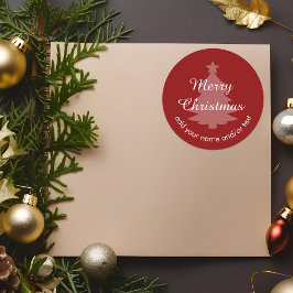 Traditioneel - Donkerrood aangepaste Kerst sticker