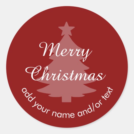 Traditioneel - Donkerrood aangepaste Kerst sticker (Voorkant)