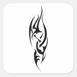 Traditioneel door tatoeagekunst geïnspireerd ontwe vierkante sticker