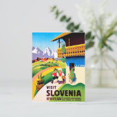 Traditioneel dorp in Slovenië, Joegoslavië Briefkaart (Staand voorkant)