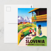 Traditioneel dorp in Slovenië, Joegoslavië Briefkaart (Voorkant / Achterkant)