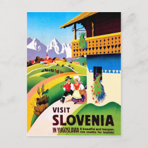 Traditioneel dorp in Slovenië, Joegoslavië Briefkaart