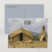 Traditioneel dorp Lake Titicaca Peru Briefkaart (Voorkant / Achterkant)