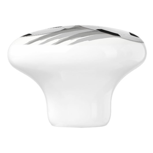 Traditioneel drie zwarte witte Voetballen Keramische Knop (Zijkant)