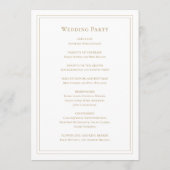 Traditioneel eenvoudig monogram legant Gold Wedden Programmakaart (Achterkant)