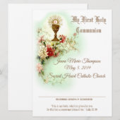 Traditioneel Eerste Heilige Communie Certificaat Feestdagenkaart (Voorkant / Achterkant)