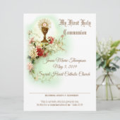 Traditioneel Eerste Heilige Communie Certificaat Feestdagenkaart (Staand voorkant)