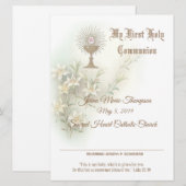 Traditioneel Eerste Heilige Communie Certificaat Feestdagenkaart (Voorkant / Achterkant)