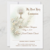 Traditioneel Eerste Heilige Communie Certificaat Feestdagenkaart (Voorkant)