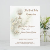 Traditioneel Eerste Heilige Communie Certificaat Feestdagenkaart (Staand voorkant)