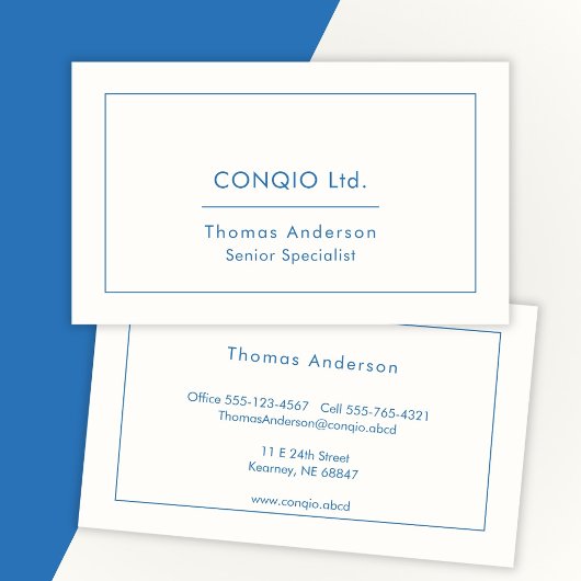 Traditioneel Elegant Blauw Professioneel Visitekaartje