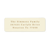 Traditioneel Elegant Cream Vakantie Retour Adres Etiket (Voorkant)