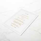 Traditioneel Elegant Eenvoudig Monogram Trouw Goud Folie Uitnodiging (Gedraaid)