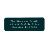 Traditioneel elegant groen vakantieadres etiket (Voorkant)