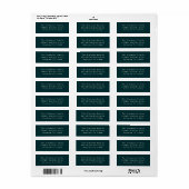 Traditioneel elegant groen vakantieadres etiket (Full Sheet)
