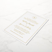 Traditioneel Elegant Huwelijk Folie Uitnodiging (Gedraaid)