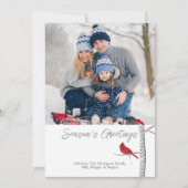 Traditioneel Elegant Season's Greeting's Cardinal Feestdagenkaart (Voorkant)