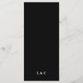 Traditioneel Elegant Zwart Wit Calligrafie Menu (Achterkant)