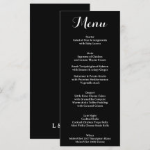 Traditioneel Elegant Zwart Wit Calligrafie Menu