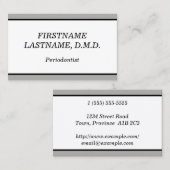 Traditioneel en gewoon Visitekaartje van periodont (Voorkant / Achterkant)