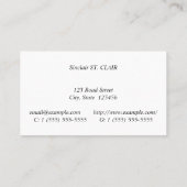 Traditioneel,  en klassiek Visitekaartje (Achterkant)