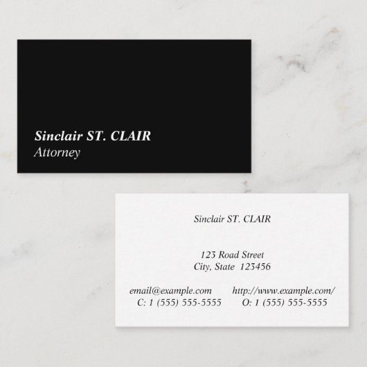 Traditioneel, en klassiek Visitekaartje (Voorkant / Achterkant)