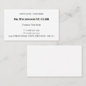 Traditioneel,  en klassiek Visitekaartje (Voorkant / Achterkant)