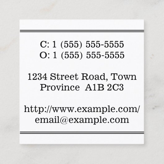 Traditioneel en Klassiek Visitekaartje van Cosmeti (Achterkant)