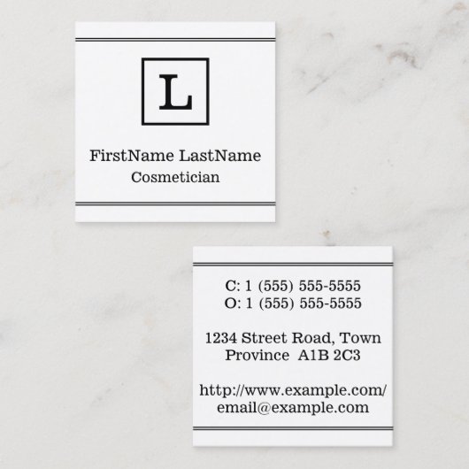 Traditioneel en Klassiek Visitekaartje van Cosmeti (Voorkant / Achterkant)