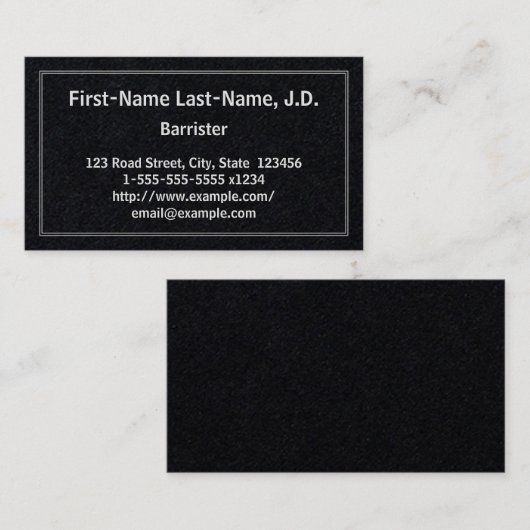 Traditioneel en minimaal barrister Visitekaartje (Voorkant / Achterkant)