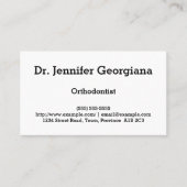 Traditioneel en minimaal orthodontistisch Visiteka Visitekaartje (Voorkant)