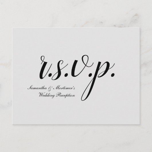 Traditioneel en nostalgisch "r.s.v.p." Briefkaart (Voorkant)