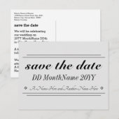 Traditioneel en  "save the date" Briefkaart (Voorkant / Achterkant)