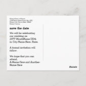Traditioneel en  "save the date" Briefkaart (Achterkant)