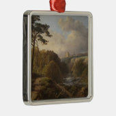 Traditioneel Engels landschap in Derbyshire County Metalen Ornament (Rechts)