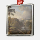 Traditioneel Engels landschap in Derbyshire County Metalen Ornament (Links)