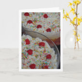 Traditioneel Engels Trifle Dessertgerecht Kaart (Gele Bloem)